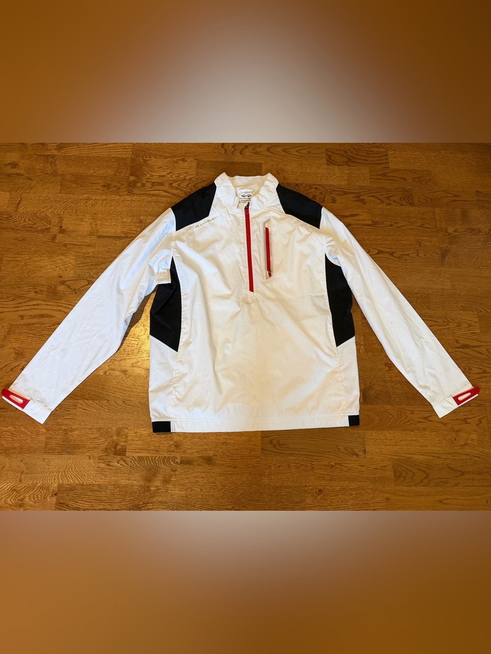 Snake Eyes Weather-18 Golf Pullover Windbreaker White Black & Red Accents Size M